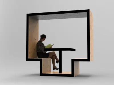 Furniture Unit 1 Low-poly 3D model