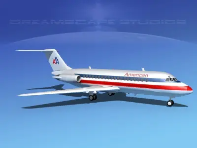 Douglas DC-9-20 American Airlines 2 3D model
