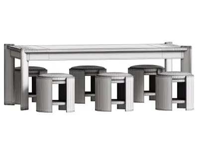 Madison Dining Set Free 3D model