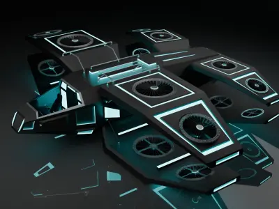 Sci Fi Air Craft Low-poly 3D model