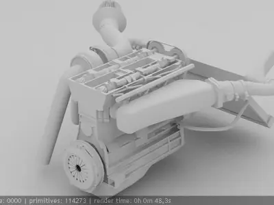 SR20 DET Nissan engine 3D model