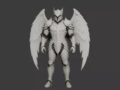 Winged Seraph Knight Armor Low-poly 3D model