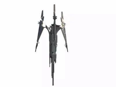 Future sci-fi aerial signal tower 3D model