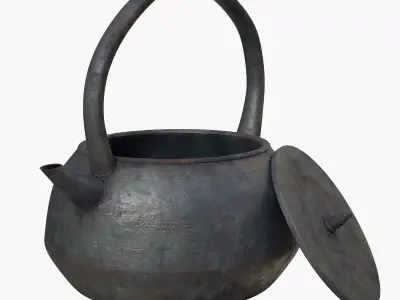 Cauldron iron teapot Free 3D model