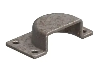 Rusty Furniture Roller Bracket 3D model
