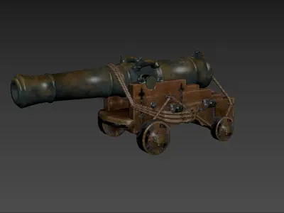 Navy cannon for ships 3D model