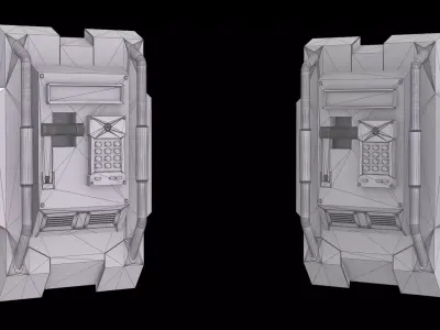 Access Control Door Lock  Low Poly Game Ready Low-poly 3D model