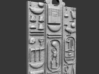 ANCIENT EGYPTIAN PART OF THE WALL PENDANT 3D print model