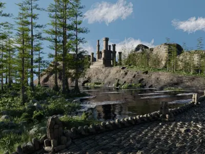 Path to Castle Scene 3D model