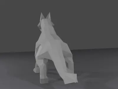 Dragon wolf Low-poly 3D model