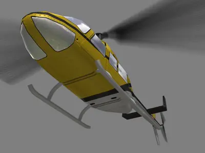 Jet Ranger V4 Helicopter Low-poly 3D model