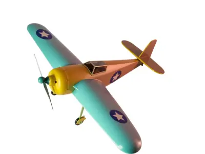 Retro Biplane model pack Low-poly 3D model