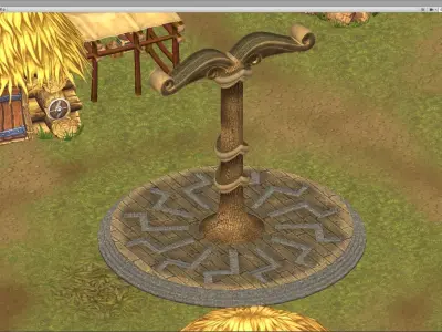 Irminsul in Black sun base Low-poly 3D model