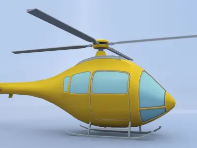 Cartoon Helicopter Low-poly 3D model