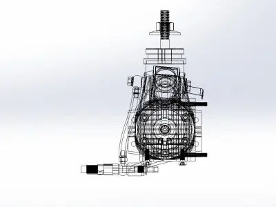 Novarossi Rex R46CR Aircraft Engine with Tuned Muffler 3D print model