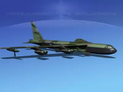 Boeing B-52D Stratofortress V04 3D model