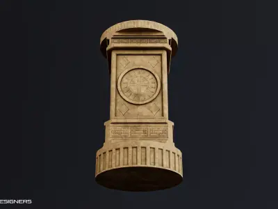 Ancient Architectural Pillar Low-poly 3D model