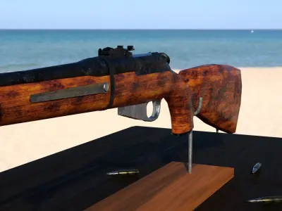 bolt rifle Low-poly 3D model