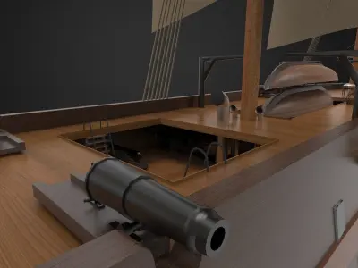 Pirate Sailing ship 3D model