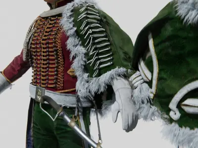 Soldier Napoleon High Rank Officer Rigged Low-poly 3D model