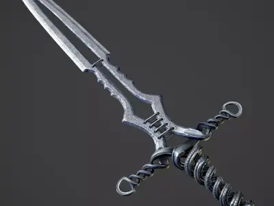 Old Forged Sword PBR Low-poly 3D model