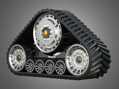  Rubber Track System 2 - Combine Harvester - Crawler Tractor 3D model
