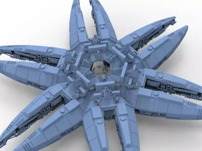 Sci-Fi Flower ring 5 3D model