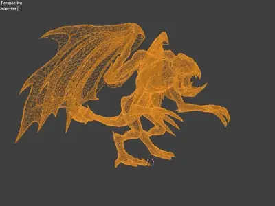 alien gargoyle Low-poly 3D model