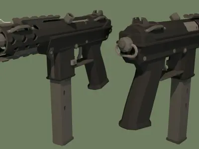 Low Poly Modern Weapon Package Free Sample Free low-poly 3D model