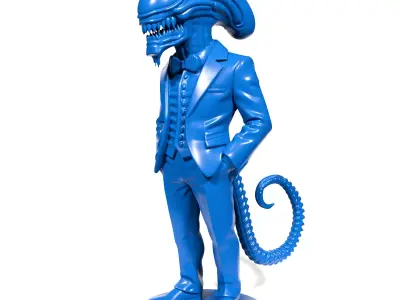 Alien in a suit 3D print model