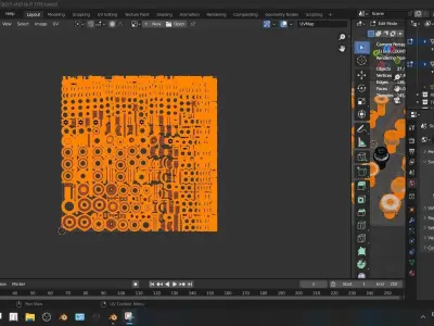 24 bolt and 3 nut 3d model 3D model
