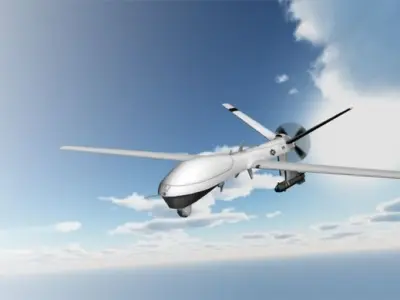 Drone unmanned aerial vehicle Low-poly 3D model