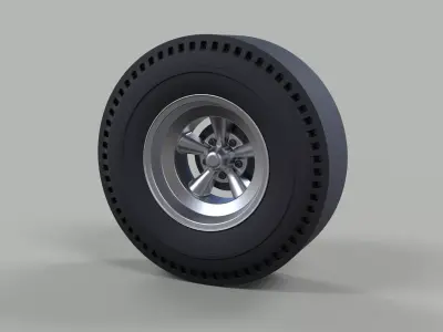 Rear wheel of old school dragster 3D model