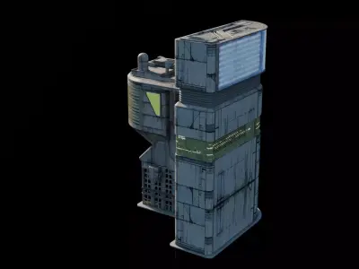 Cyberpunk Building 2 Low-poly 3D model purchase