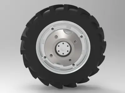 Tractor Wheel Low-poly 3D model