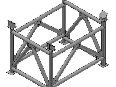 estructura steel scaffolding frame 3D model