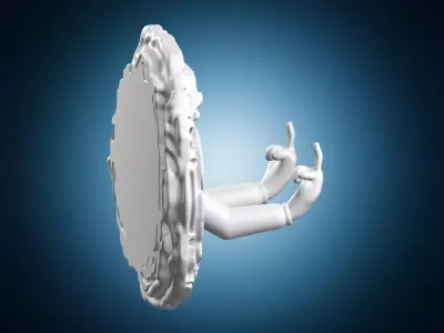 Dimensional Portal Hands Middle Finger Model 3D print model