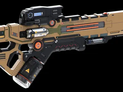 Sci-Fi Rifles Set Kitbash  3D model