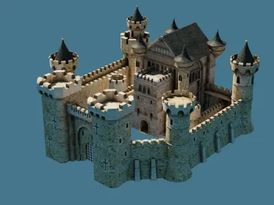 Medieval Fantasy Castle 3D model