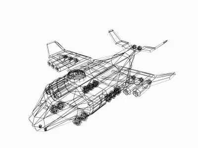 Cargo Spaceship Low-poly 3D model