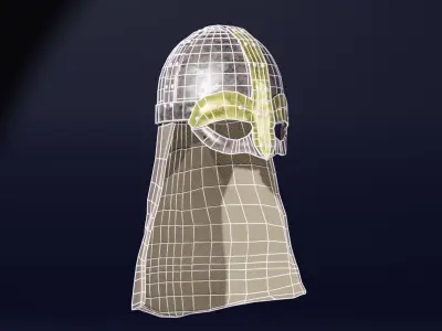 Viking Helmet Medieval 3D Model Low-poly 3D model