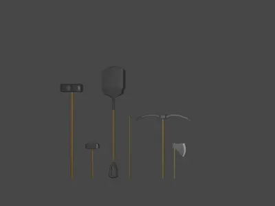 low poly tools basic bundle Free 3D model