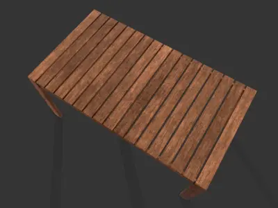 Simple Table 3D Model Free low-poly 3D model