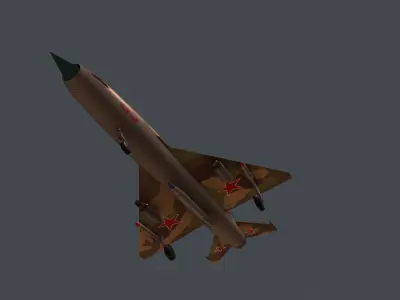 Mig-21 soviet fighter jet Low-poly 3D model