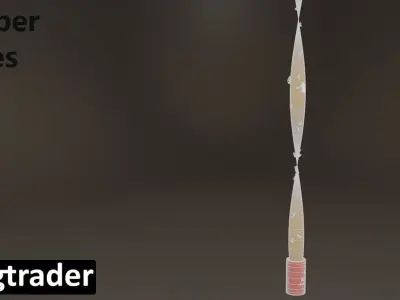 Fly Paper with Dead Flies 3D model