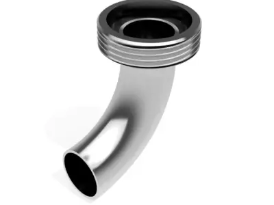 Hygienic Bends 90 degrees - DIN11851 Female x Welding end Free 3D model