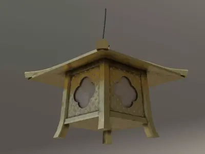 Japanese Golden Lamp Low-poly 3D model
