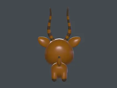 Impala cartoon Rigged model Low-poly 3D model