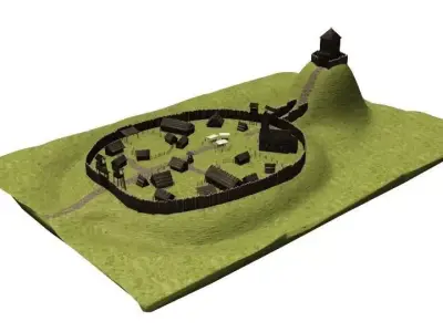 Early medieval castle Free low-poly 3D model