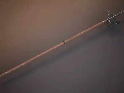 Medieval Halberd Low-poly 3D model